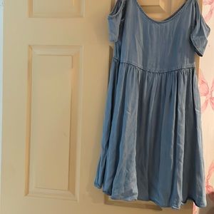 Denim off the shoulder dress